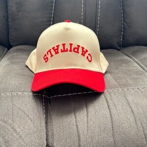 Cream and Red Washington CAPITALS Embroidered Baseball Cap